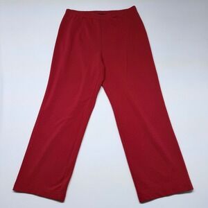 Sag Harbor Petite Red Pull On Straight Leg Knit Trousers Pants PS